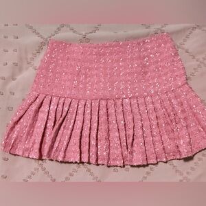 Finesse Pink Textured Mini Skirt